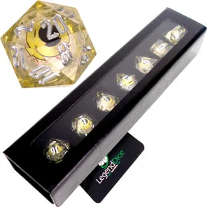 Liquid Core Dice in Case - Eye Yellow