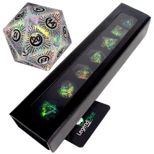 Handmade Dice in Case - Moonstone