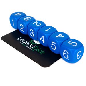 Legend Dice - Math Dice - 14mm 1-6 - Blue (White) x10