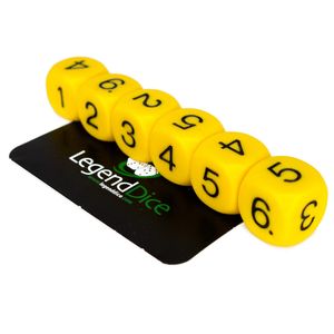 Legend Dice - Math Dice - 14mm 1-6 - Yellow (Black) x10