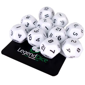 Legend Dice - Poly Dice - D12 Opaque - White x10