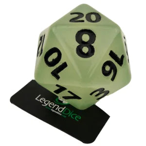 Poly Dice - D20 55mm - Glow Green