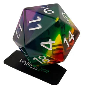 Poly Dice - D20 55mm - Aurora Dark Rainbow