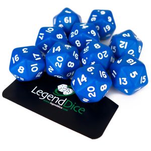 Legend Dice - Poly Dice - D20 Opaque - Blue x10