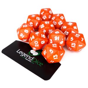 Legend Dice - Poly Dice - D20 Opaque - Orange x10