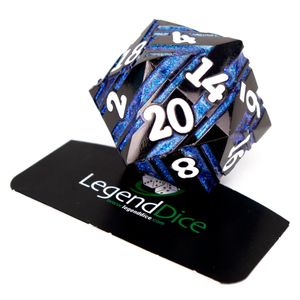 Legend Dice - D20 Metal Strata Dice 35mm - Black Blue