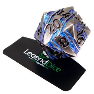 Legend Dice - D20 Metal Strata Dice 35mm - Gunmetal Blue