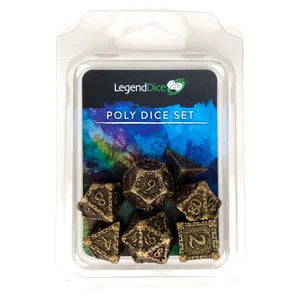 Poly Dice Set - Metal Dagger - Gold