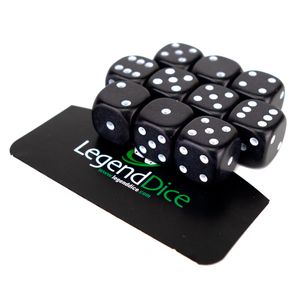 Legend Dice - Spot Dice - 12mm Opaque Black x10