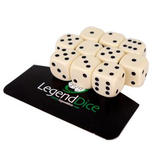 Legend Dice - Spot Dice - 12mm Opaque Ivory x10