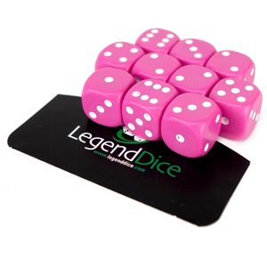 Legend Dice - Spot Dice - 12mm Opaque Pink x10
