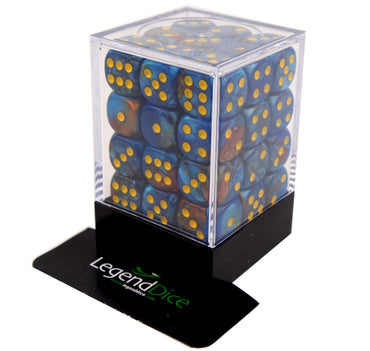 Legend Dice - Spot Dice Cube - 36x 12mm - Copper and Blue (Yellow)