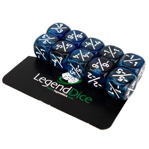 Legend Dice - Token Dice - 12mm Pearl Dark Blue -1/-1 x10