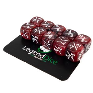 Legend Dice - Token Dice - 12mm Pearl Dark Red -1/-1 x10