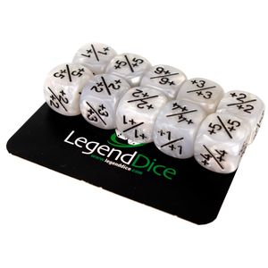 Legend Dice - Token Dice - 12mm Pearl White +1/+1 x10