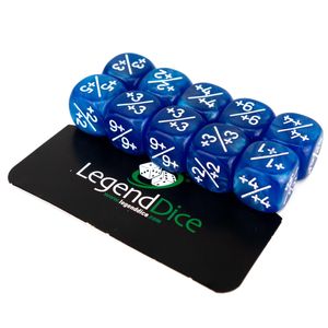 Legend Dice - Token Dice - 12mm Pearl Blue +1/+1 x10