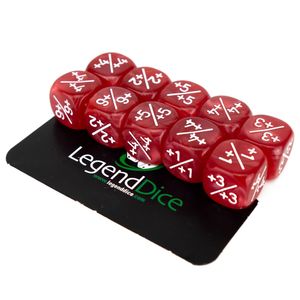 Legend Dice - Token Dice - 12mm Pearl Red +1/+1 x10