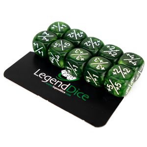 Legend Dice - Token Dice - 12mm Pearl Green +1/+1 x10