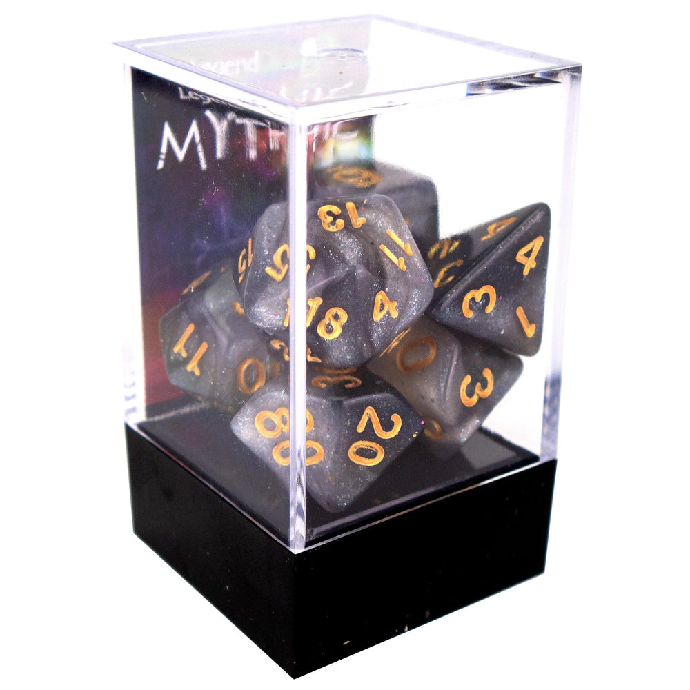 Legend Dice - Boxed Display - Poly Dice Set - Mythic - Galaxy Silver