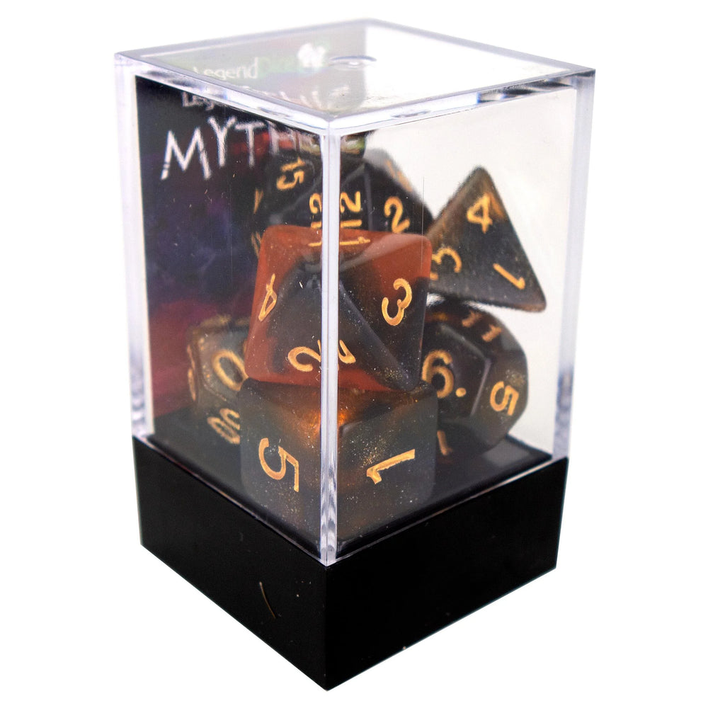 Legend Dice - Boxed Display - Poly Dice Set - Mythic - Galaxy Amber