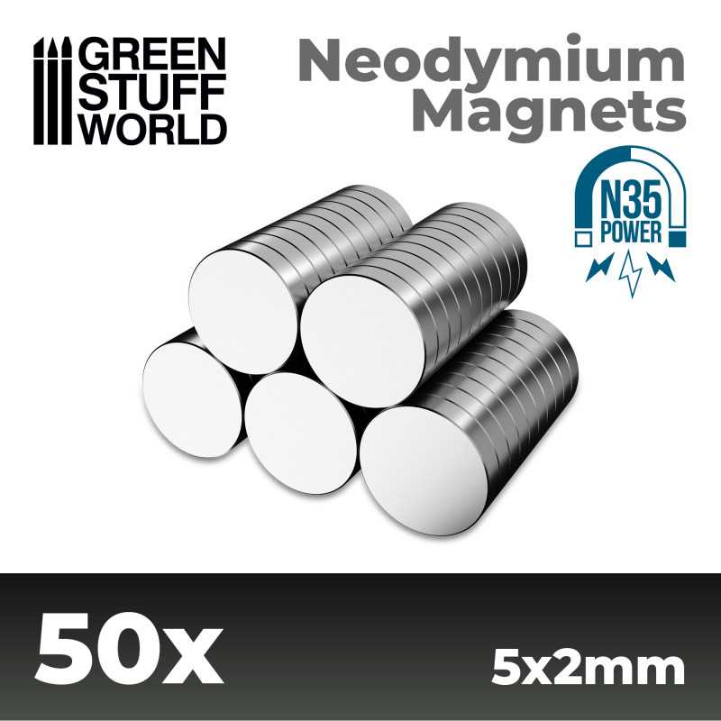 Green Stuff World Neodymium Magnets 5x2mm - 50 units (N35)