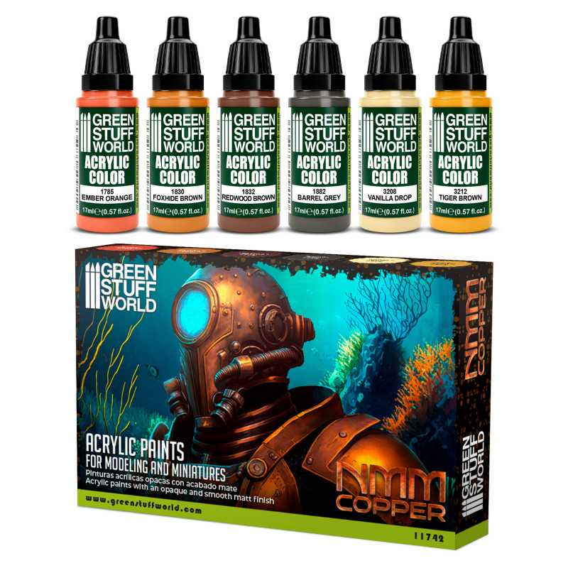 Green Stuff World Paint Set - NMM Copper