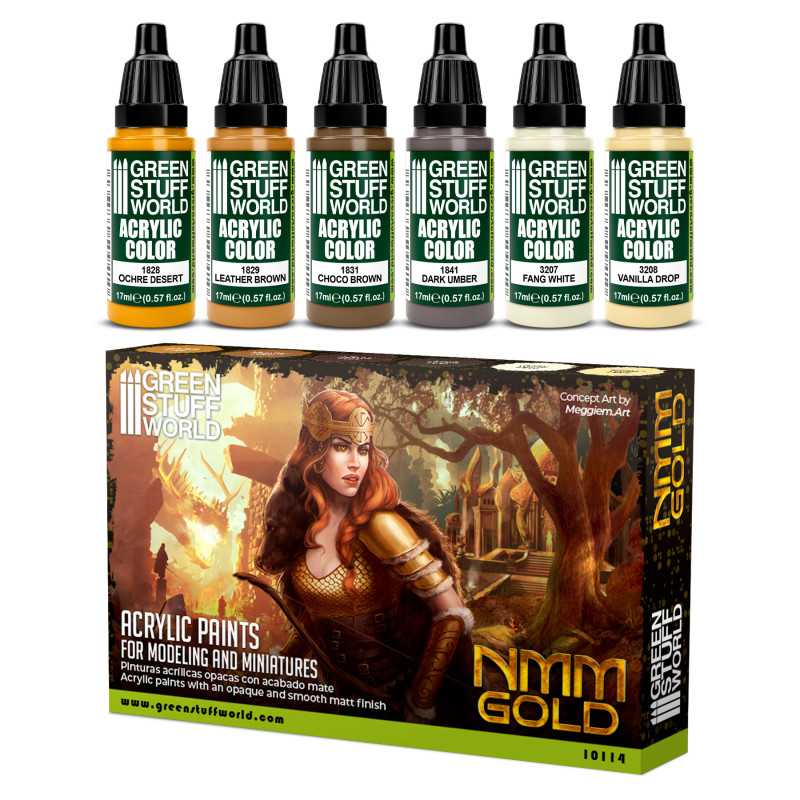 Green Stuff World: Paint Set - NMM Gold