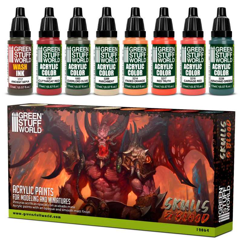 Green Stuff World Paint Set - Skulls & Blood