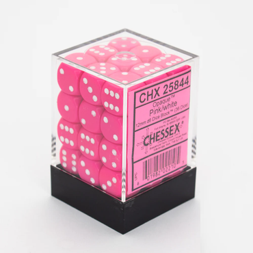 Chessex - 12mm D6 Dice Block - Pink w/White