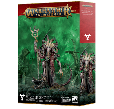 SKAVEN: VIZZIK SKOUR PROPHET HORNED RAT (Pre-Order)