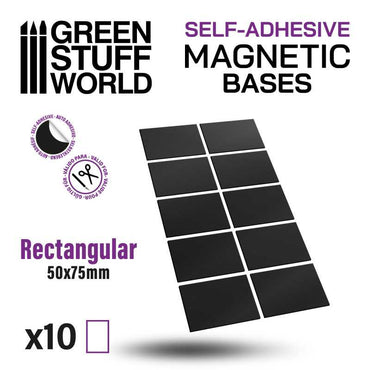 Green Stuff World Rectangular Magnetic Sheet SELF-ADHESIVE - 50x75mm