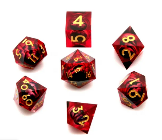 Dragon Rolling Eyes Dice Set Red