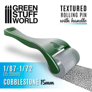 Green Stuff World: Rolling pin with Handle - Cobblestone 15mm