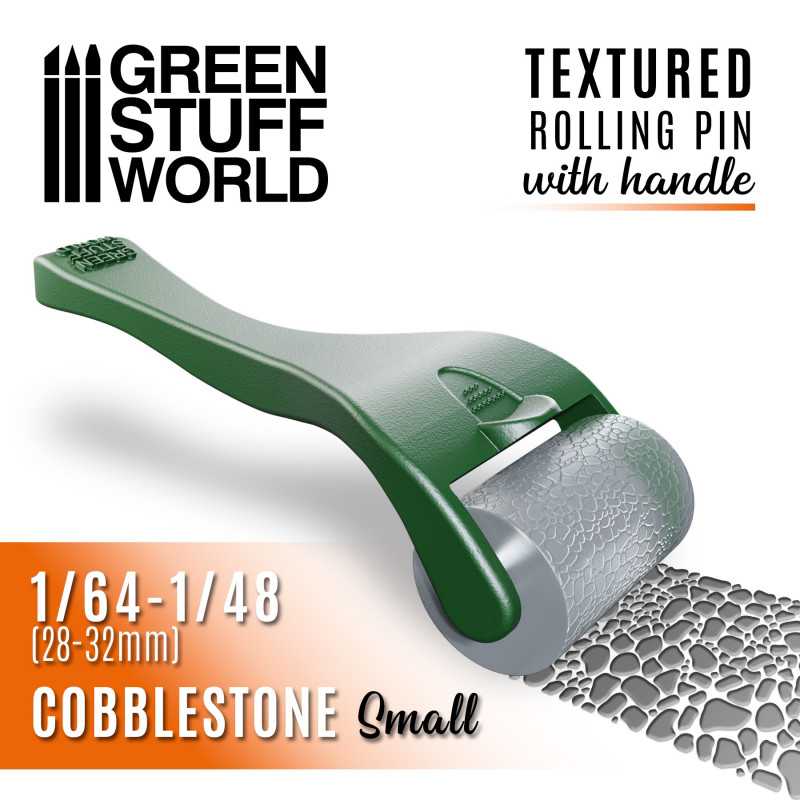 Green Stuff World: Rolling pin with Handle - Cobblestone Small