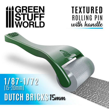 Green Stuff World: Rolling pin with Handle - Dutch Bricks 15mm