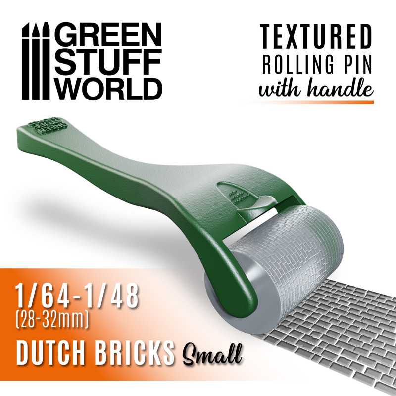 Green Stuff World: Rolling pin with Handle - Dutch Bricks Small