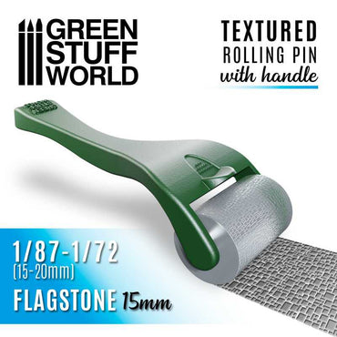 Green Stuff World: Rolling pin with Handle - Flagstone 15mm