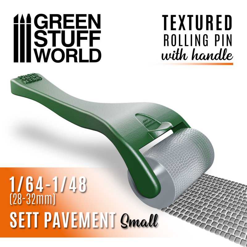 Green Stuff World: Rolling pin with Handle - Sett Pavement Small