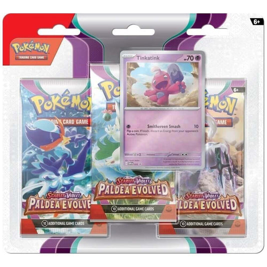 Pokémon TCG: Scarlet & Violet 2 - Paldea Evolved 3-Pack Booster Display Tinkatink