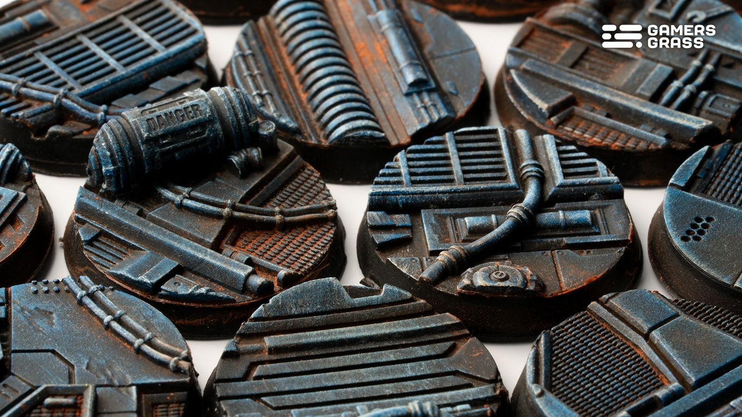 Spaceship Corridor Bases, Round 25mm (x10) - Gamers Grass