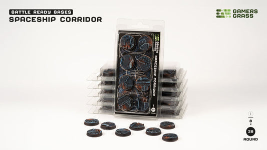 Spaceship Corridor Bases - Round 28mm (x8) - Battlefield Ready - Gamers Grass