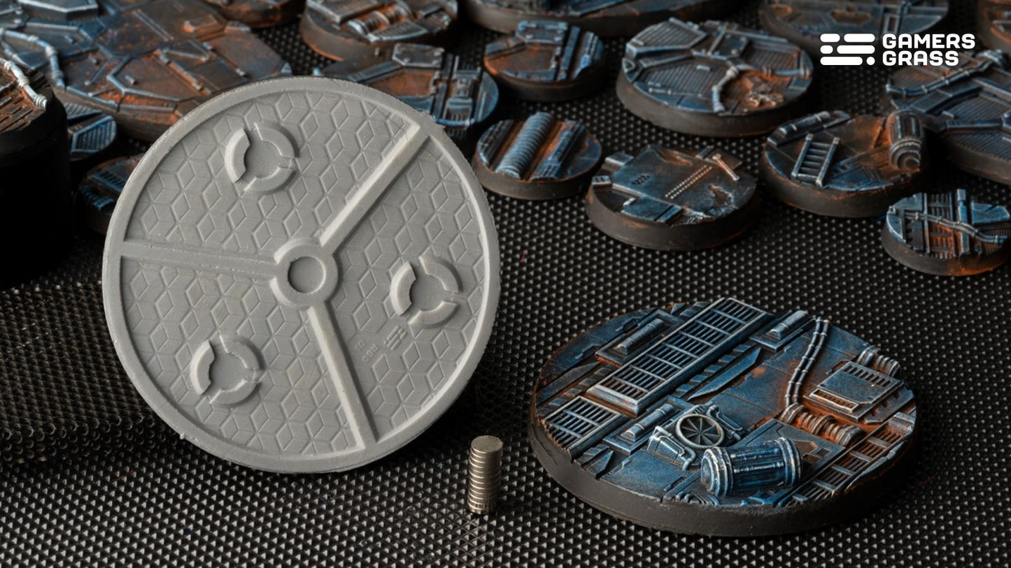 Spaceship Corridor Bases, Round 60mm (x2) - Gamers Grass