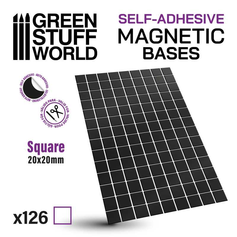 Green Stuff World Square Magnetic Sheet SELF-ADHESIVE - 20x20mm