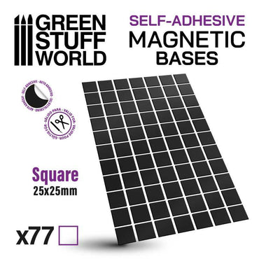 Green Stuff World Square Magnetic Sheet SELF-ADHESIVE - 25x25mm