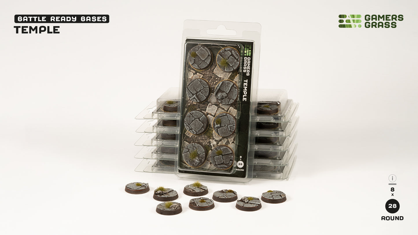Temple Bases - Round 28mm (x8) - Battlefield Ready - Gamers Grass