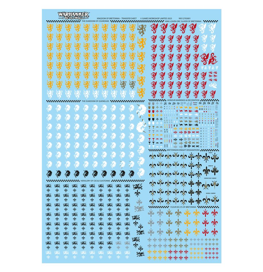Kingdom of Bretonnia Transfer Sheet (D)