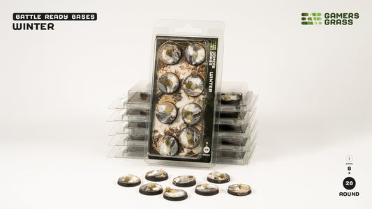 Winter Bases - Round 28mm (x8) - Battlefield Ready - Gamers Grass