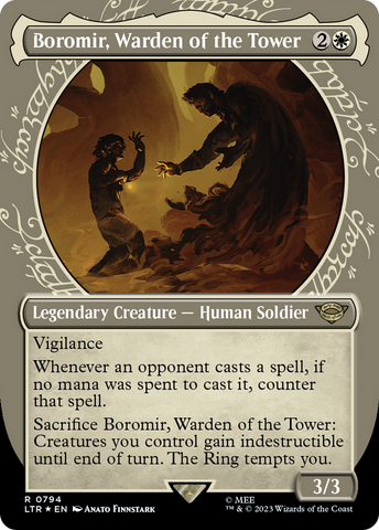 Boromir, Warden of the Tower (Showcase) (Surge Foil) [The Lord of the Rings: Tales of Middle-Earth]