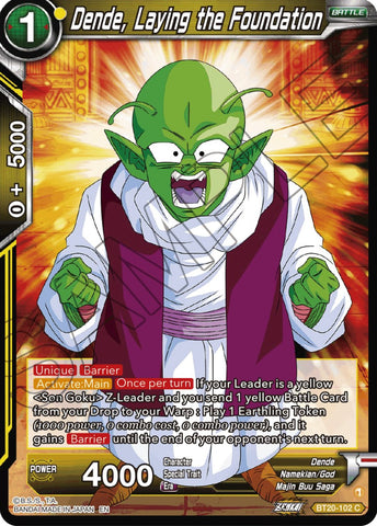 Dende, Laying the Foundation (BT20-102) [Power Absorbed]