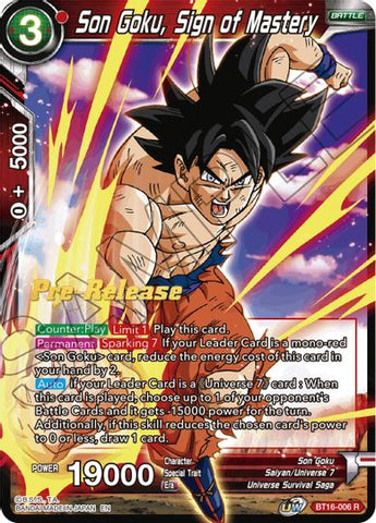 Son Goku, Sign of Mastery (BT16-006) [Realm of the Gods Prerelease Promos]